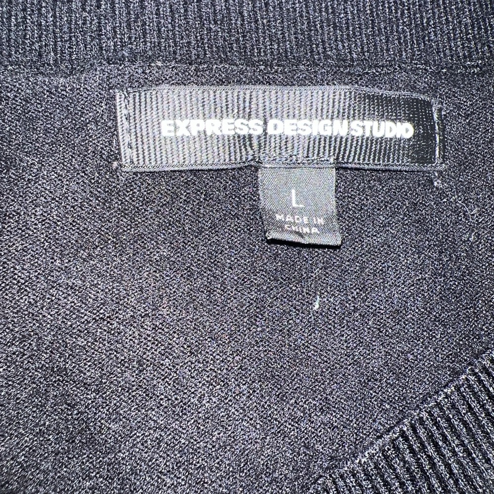 Express Design Studio Women's Black Button Down Cardigan Sweater Size L 297 - Picture 2 of 6